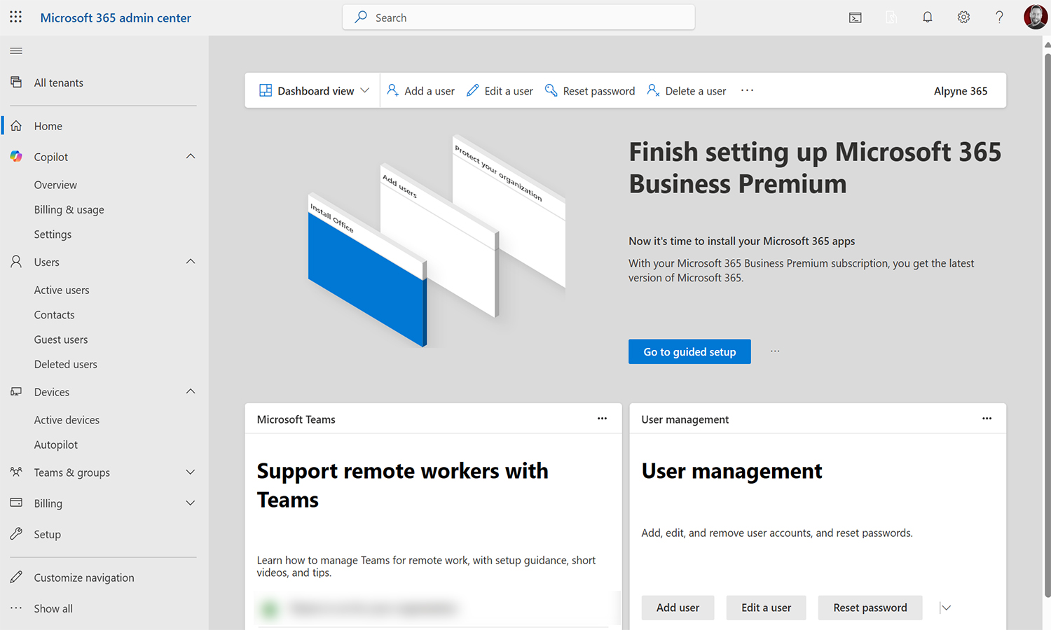 Microsoft 365 Admin Center Preview