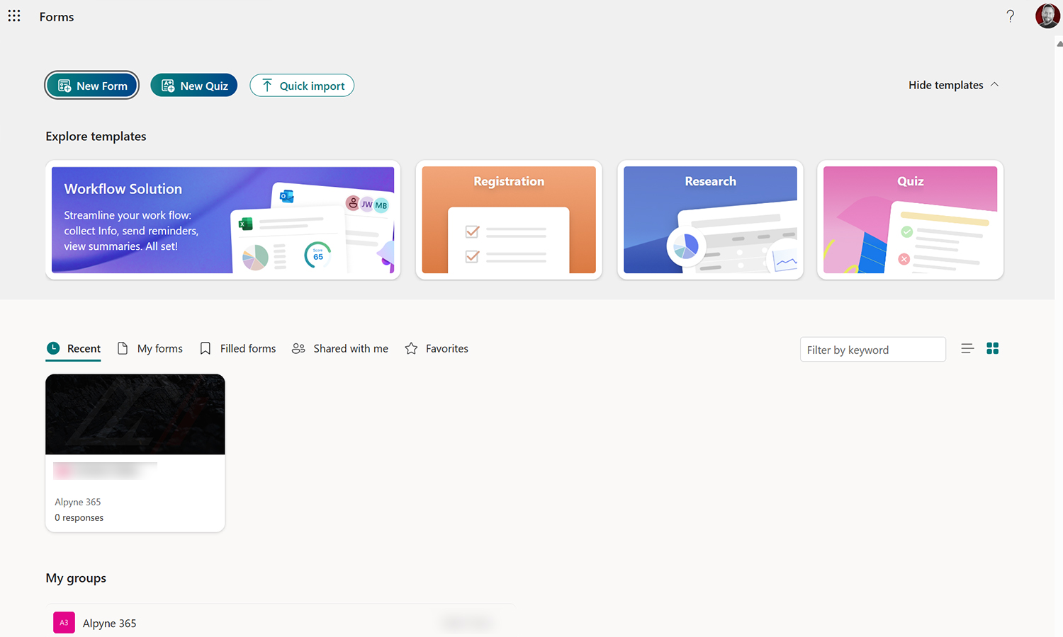 Microsoft 365 Forms Preview