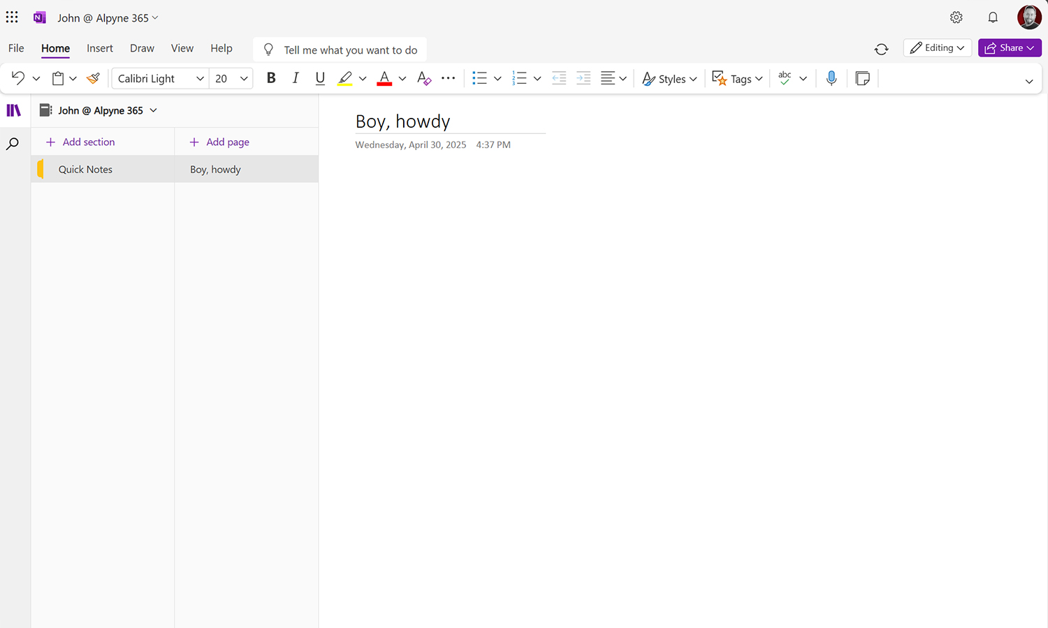 Microsoft 365 OneNote Preview